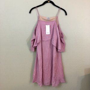 Tobi New Cold Shoulder Pink Dress- Large